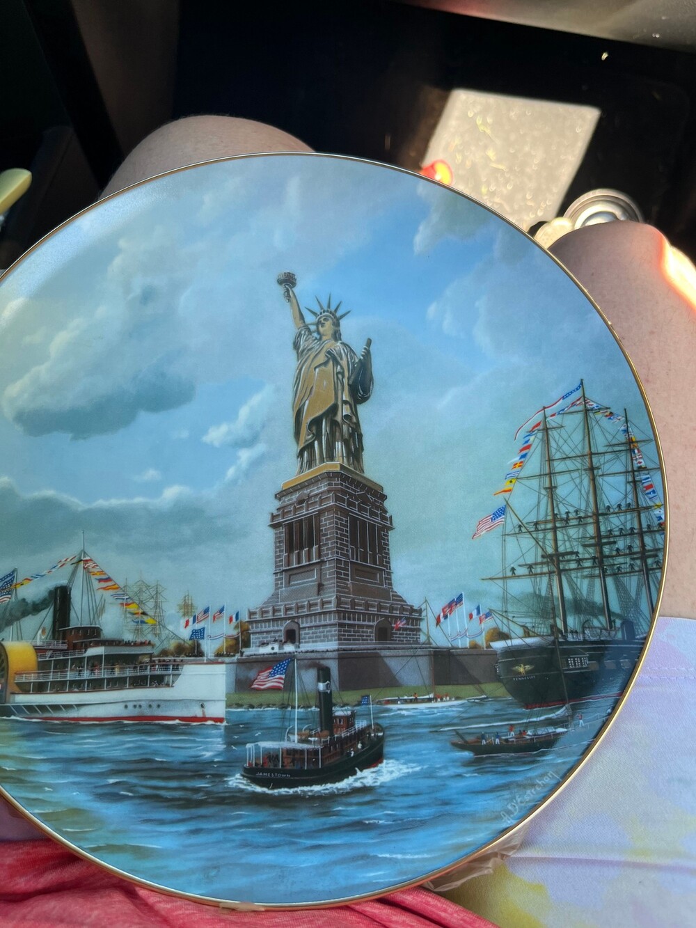Armstrong's Statue of Liberty The Dedication Collector Plate Porcelain